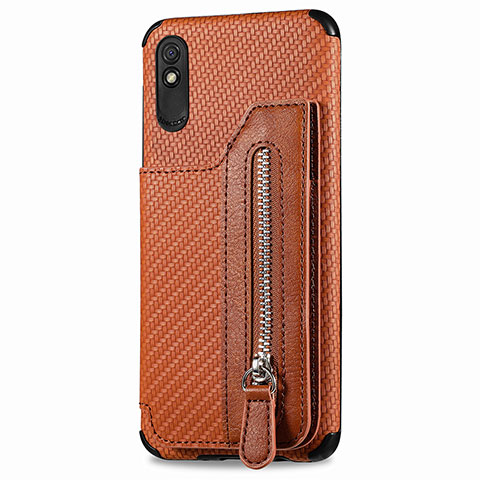 Silikon Hülle Handyhülle Ultra Dünn Schutzhülle Tasche Flexible mit Magnetisch S05D für Xiaomi Redmi 9i Braun