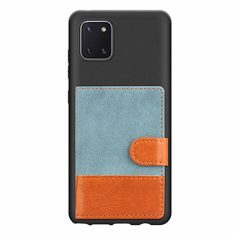 Silikon Hülle Handyhülle Ultra Dünn Schutzhülle Tasche Flexible mit Magnetisch S06D für Samsung Galaxy M60s Blau