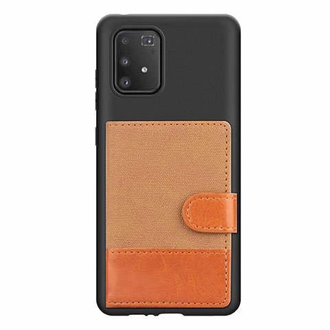 Silikon Hülle Handyhülle Ultra Dünn Schutzhülle Tasche Flexible mit Magnetisch S06D für Samsung Galaxy M80S Braun