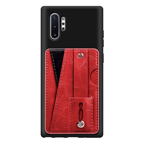 Silikon Hülle Handyhülle Ultra Dünn Schutzhülle Tasche Flexible mit Magnetisch S06D für Samsung Galaxy Note 10 Plus 5G Rot