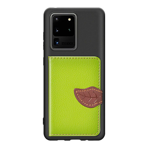 Silikon Hülle Handyhülle Ultra Dünn Schutzhülle Tasche Flexible mit Magnetisch S06D für Samsung Galaxy S20 Ultra 5G Grün