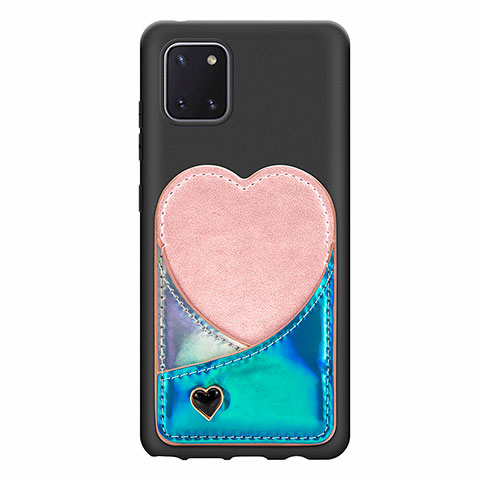 Silikon Hülle Handyhülle Ultra Dünn Schutzhülle Tasche Flexible mit Magnetisch S07D für Samsung Galaxy A81 Blau