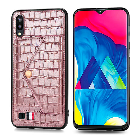 Silikon Hülle Handyhülle Ultra Dünn Schutzhülle Tasche Flexible mit Magnetisch S07D für Samsung Galaxy M10 Rosegold