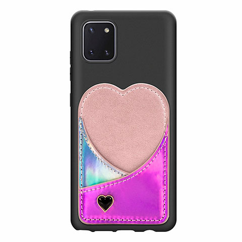 Silikon Hülle Handyhülle Ultra Dünn Schutzhülle Tasche Flexible mit Magnetisch S07D für Samsung Galaxy M60s Rosa