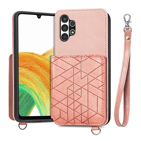 Silikon Hülle Handyhülle Ultra Dünn Schutzhülle Tasche Flexible mit Magnetisch S08D für Samsung Galaxy A13 4G Rosa