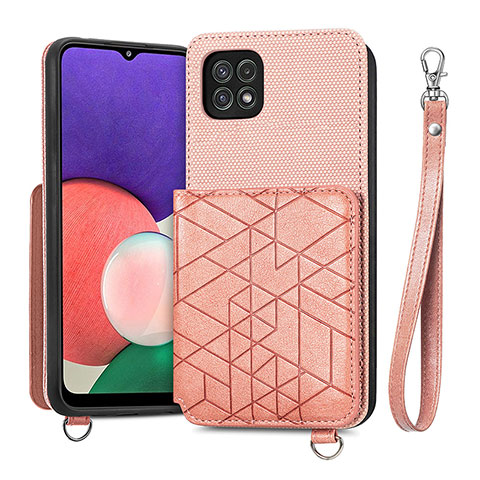 Silikon Hülle Handyhülle Ultra Dünn Schutzhülle Tasche Flexible mit Magnetisch S08D für Samsung Galaxy A22 5G Rosa