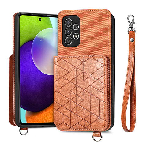 Silikon Hülle Handyhülle Ultra Dünn Schutzhülle Tasche Flexible mit Magnetisch S08D für Samsung Galaxy A52 5G Braun