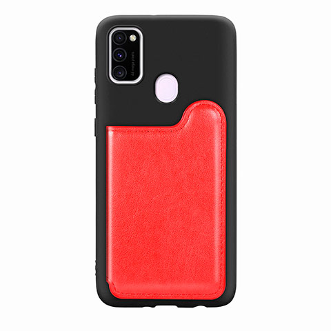 Silikon Hülle Handyhülle Ultra Dünn Schutzhülle Tasche Flexible mit Magnetisch S08D für Samsung Galaxy M21 Rot