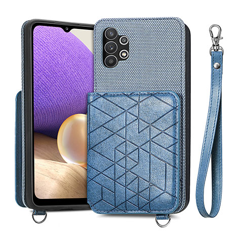 Silikon Hülle Handyhülle Ultra Dünn Schutzhülle Tasche Flexible mit Magnetisch S08D für Samsung Galaxy M32 5G Blau