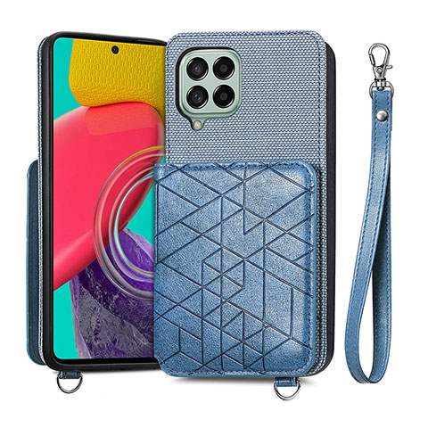 Silikon Hülle Handyhülle Ultra Dünn Schutzhülle Tasche Flexible mit Magnetisch S08D für Samsung Galaxy M53 5G Blau