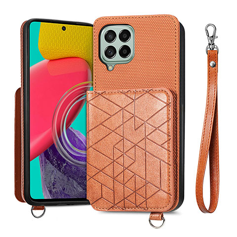 Silikon Hülle Handyhülle Ultra Dünn Schutzhülle Tasche Flexible mit Magnetisch S08D für Samsung Galaxy M53 5G Braun