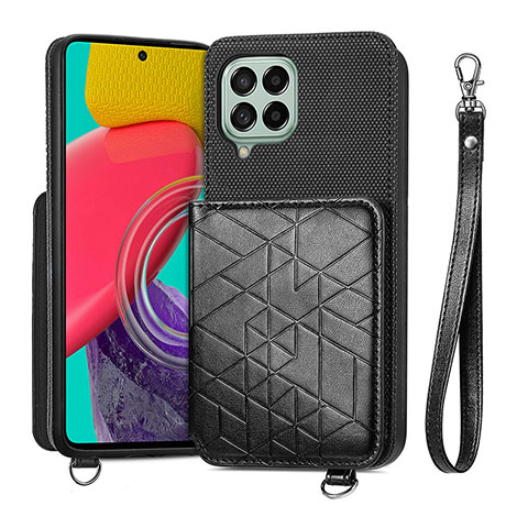 Silikon Hülle Handyhülle Ultra Dünn Schutzhülle Tasche Flexible mit Magnetisch S08D für Samsung Galaxy M53 5G Schwarz