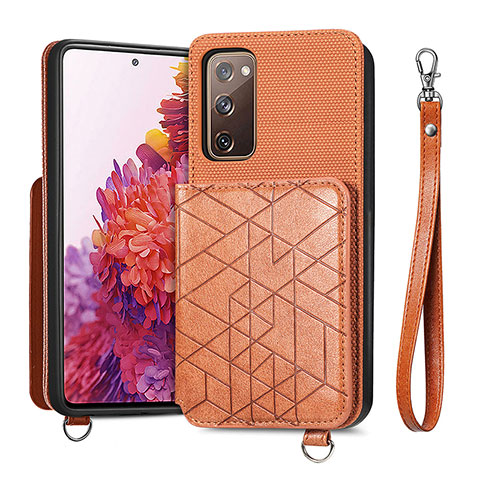 Silikon Hülle Handyhülle Ultra Dünn Schutzhülle Tasche Flexible mit Magnetisch S08D für Samsung Galaxy S20 FE 4G Braun