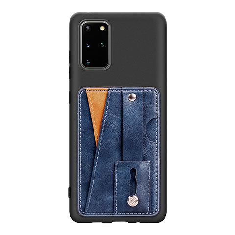 Silikon Hülle Handyhülle Ultra Dünn Schutzhülle Tasche Flexible mit Magnetisch S08D für Samsung Galaxy S20 Plus Blau