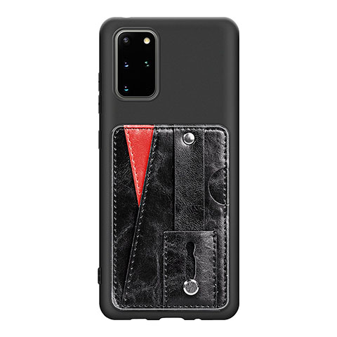 Silikon Hülle Handyhülle Ultra Dünn Schutzhülle Tasche Flexible mit Magnetisch S08D für Samsung Galaxy S20 Plus Schwarz