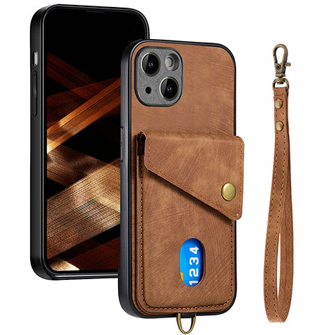 Silikon Hülle Handyhülle Ultra Dünn Schutzhülle Tasche Flexible mit Magnetisch S09D für Apple iPhone 13 Braun