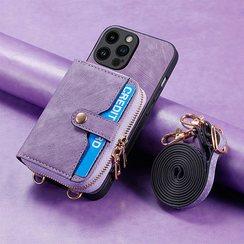 Silikon Hülle Handyhülle Ultra Dünn Schutzhülle Tasche Flexible mit Magnetisch S09D für Apple iPhone 13 Pro Violett