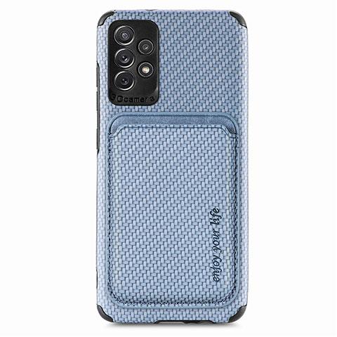 Silikon Hülle Handyhülle Ultra Dünn Schutzhülle Tasche Flexible mit Magnetisch S09D für Samsung Galaxy A52 5G Blau