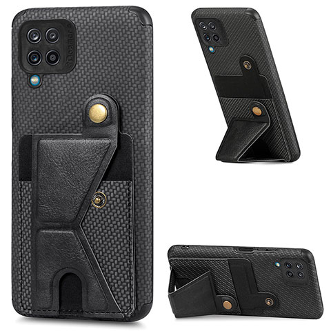 Silikon Hülle Handyhülle Ultra Dünn Schutzhülle Tasche Flexible mit Magnetisch S09D für Samsung Galaxy M12 Schwarz