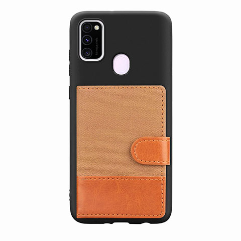 Silikon Hülle Handyhülle Ultra Dünn Schutzhülle Tasche Flexible mit Magnetisch S09D für Samsung Galaxy M21 Braun