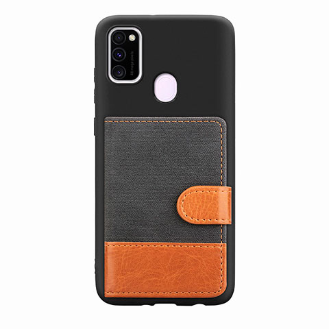 Silikon Hülle Handyhülle Ultra Dünn Schutzhülle Tasche Flexible mit Magnetisch S09D für Samsung Galaxy M30s Schwarz