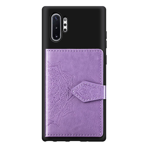 Silikon Hülle Handyhülle Ultra Dünn Schutzhülle Tasche Flexible mit Magnetisch S09D für Samsung Galaxy Note 10 Plus 5G Violett