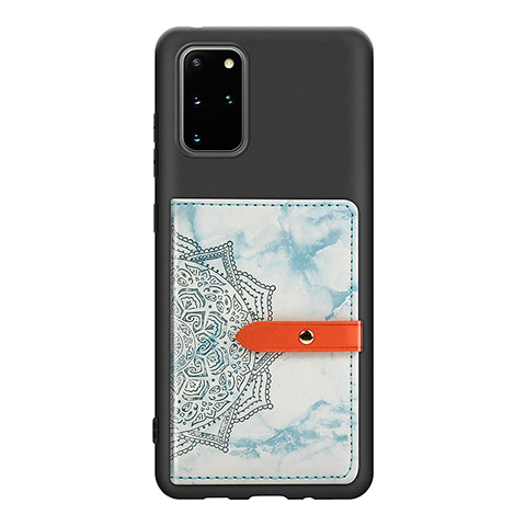 Silikon Hülle Handyhülle Ultra Dünn Schutzhülle Tasche Flexible mit Magnetisch S09D für Samsung Galaxy S20 Plus Blau