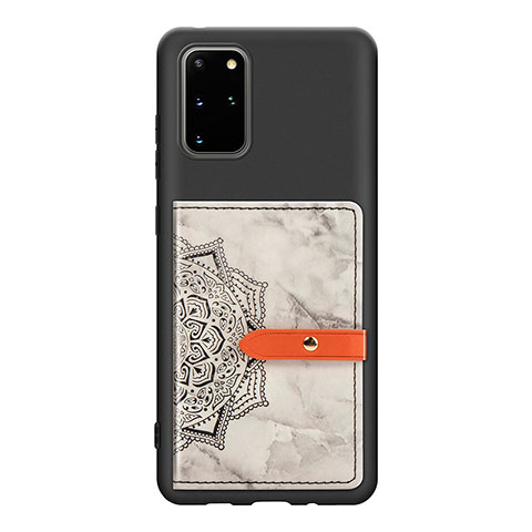 Silikon Hülle Handyhülle Ultra Dünn Schutzhülle Tasche Flexible mit Magnetisch S09D für Samsung Galaxy S20 Plus Schwarz