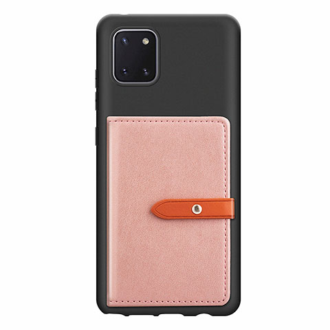 Silikon Hülle Handyhülle Ultra Dünn Schutzhülle Tasche Flexible mit Magnetisch S10D für Samsung Galaxy M60s Rosa