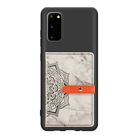 Silikon Hülle Handyhülle Ultra Dünn Schutzhülle Tasche Flexible mit Magnetisch S10D für Samsung Galaxy S20 Schwarz