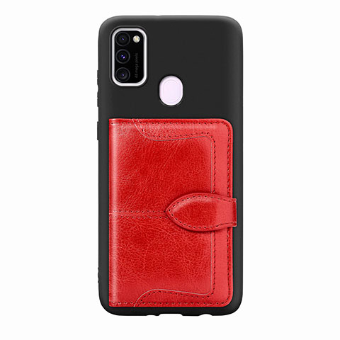 Silikon Hülle Handyhülle Ultra Dünn Schutzhülle Tasche Flexible mit Magnetisch S12D für Samsung Galaxy M30s Rot