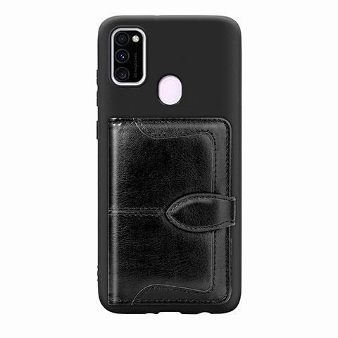 Silikon Hülle Handyhülle Ultra Dünn Schutzhülle Tasche Flexible mit Magnetisch S12D für Samsung Galaxy M30s Schwarz