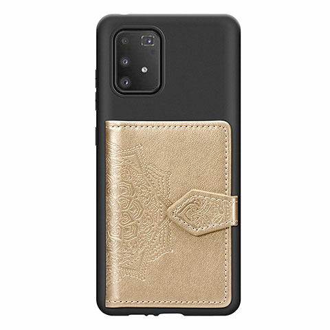 Silikon Hülle Handyhülle Ultra Dünn Schutzhülle Tasche Flexible mit Magnetisch S12D für Samsung Galaxy M80S Gold