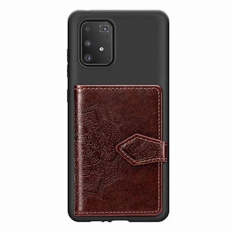 Silikon Hülle Handyhülle Ultra Dünn Schutzhülle Tasche Flexible mit Magnetisch S12D für Samsung Galaxy S10 Lite Braun