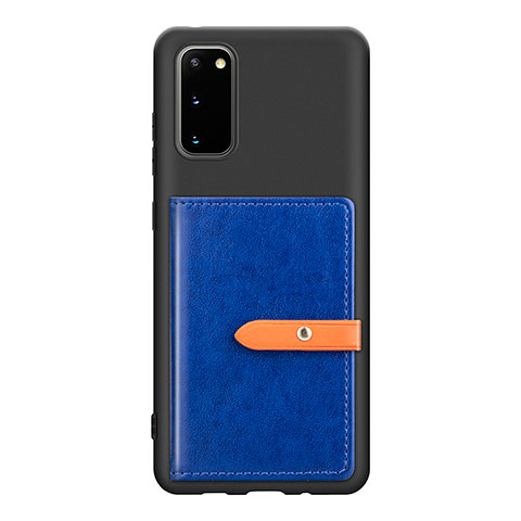 Silikon Hülle Handyhülle Ultra Dünn Schutzhülle Tasche Flexible mit Magnetisch S12D für Samsung Galaxy S20 5G Blau