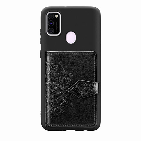 Silikon Hülle Handyhülle Ultra Dünn Schutzhülle Tasche Flexible mit Magnetisch S13D für Samsung Galaxy M30s Schwarz