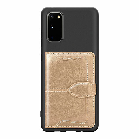 Silikon Hülle Handyhülle Ultra Dünn Schutzhülle Tasche Flexible mit Magnetisch S13D für Samsung Galaxy S20 Gold