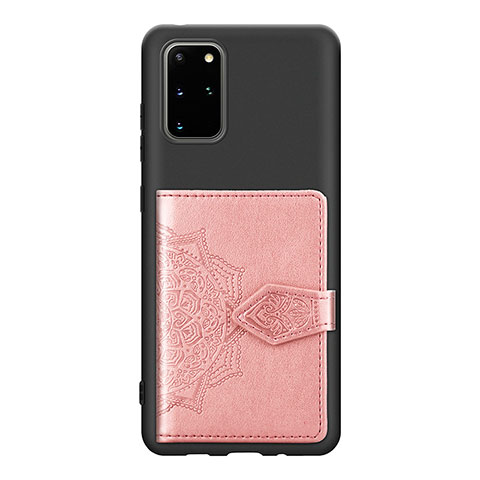 Silikon Hülle Handyhülle Ultra Dünn Schutzhülle Tasche Flexible mit Magnetisch S13D für Samsung Galaxy S20 Plus 5G Rosegold