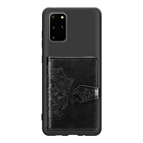 Silikon Hülle Handyhülle Ultra Dünn Schutzhülle Tasche Flexible mit Magnetisch S13D für Samsung Galaxy S20 Plus 5G Schwarz