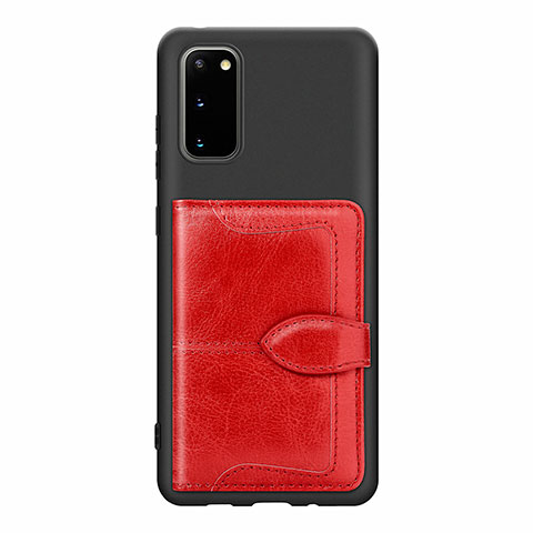 Silikon Hülle Handyhülle Ultra Dünn Schutzhülle Tasche Flexible mit Magnetisch S13D für Samsung Galaxy S20 Rot