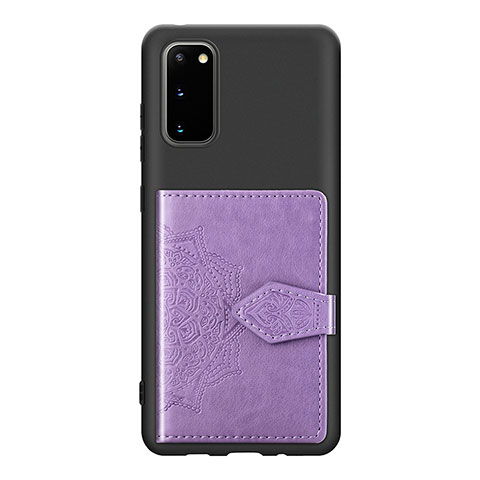 Silikon Hülle Handyhülle Ultra Dünn Schutzhülle Tasche Flexible mit Magnetisch S14D für Samsung Galaxy S20 Violett