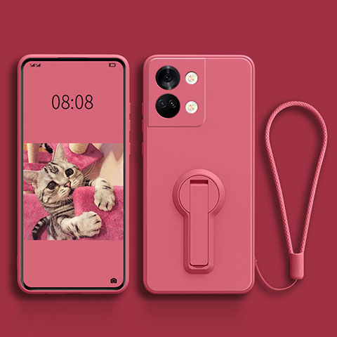 Silikon Hülle Handyhülle Ultra Dünn Schutzhülle Tasche Flexible mit Ständer für OnePlus Ace 2V 5G Pink