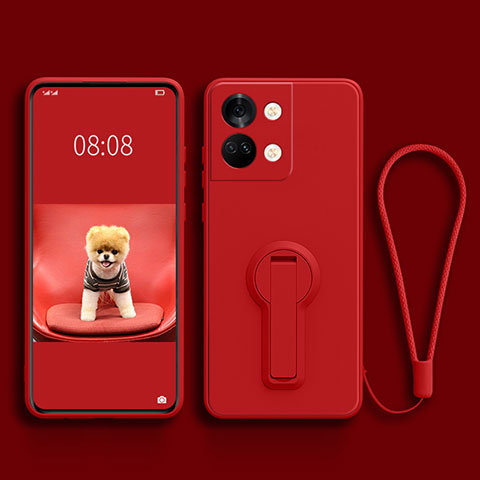 Silikon Hülle Handyhülle Ultra Dünn Schutzhülle Tasche Flexible mit Ständer für OnePlus Nord 3 5G Rot