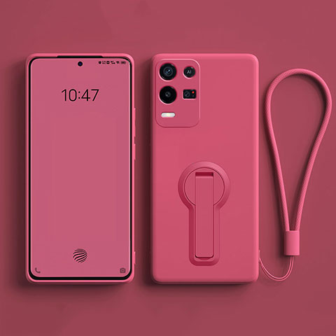 Silikon Hülle Handyhülle Ultra Dünn Schutzhülle Tasche Flexible mit Ständer für Oppo K9X 5G Pink