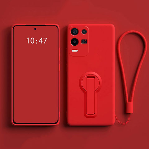 Silikon Hülle Handyhülle Ultra Dünn Schutzhülle Tasche Flexible mit Ständer für Oppo K9X 5G Rot