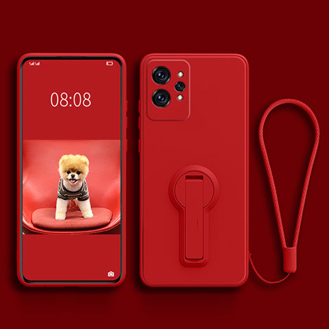 Silikon Hülle Handyhülle Ultra Dünn Schutzhülle Tasche Flexible mit Ständer für Realme GT2 Pro 5G Rot