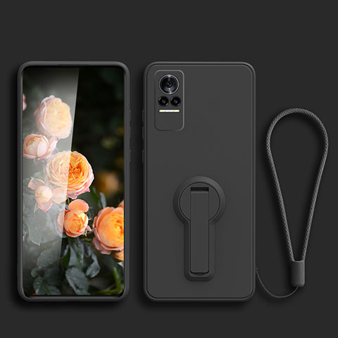 Silikon Hülle Handyhülle Ultra Dünn Schutzhülle Tasche Flexible mit Ständer für Xiaomi Civi 1S 5G Schwarz