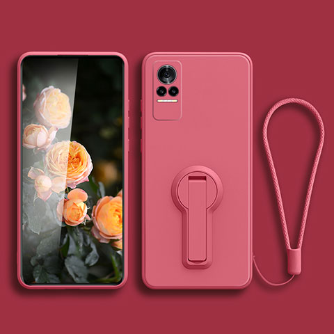 Silikon Hülle Handyhülle Ultra Dünn Schutzhülle Tasche Flexible mit Ständer für Xiaomi Civi 5G Pink