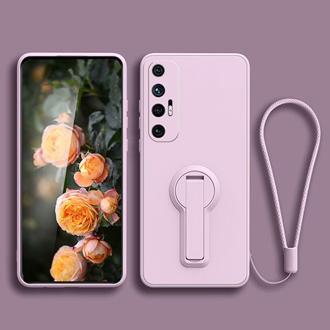 Silikon Hülle Handyhülle Ultra Dünn Schutzhülle Tasche Flexible mit Ständer für Xiaomi Mi 10S 5G Helles Lila