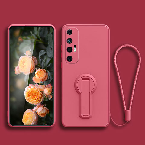 Silikon Hülle Handyhülle Ultra Dünn Schutzhülle Tasche Flexible mit Ständer für Xiaomi Mi 10S 5G Pink